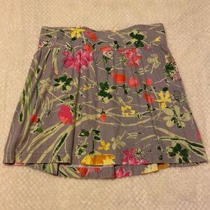 Printed linen, skater skirt.